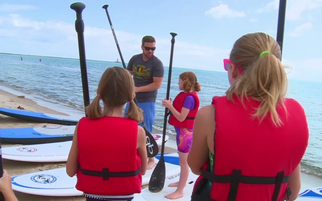 Standup Paddleboarding on Lake Michigan in Sheboygan